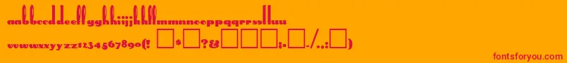 RabbitEars Font – Red Fonts on Orange Background