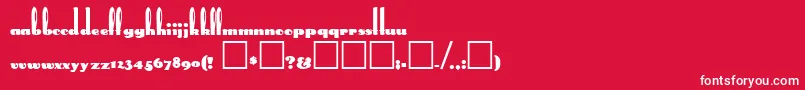RabbitEars-fontti – valkoiset fontit punaisella taustalla