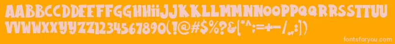 Rabbito Font – Pink Fonts on Orange Background