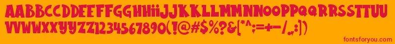 Rabbito Font – Red Fonts on Orange Background