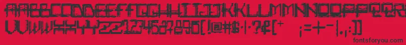 フォントRabid Science – 赤い背景に黒い文字