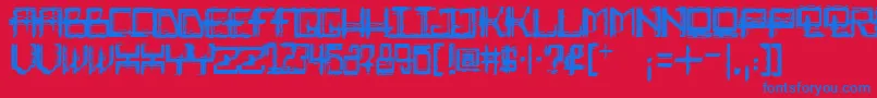 Rabid Science Font – Blue Fonts on Red Background
