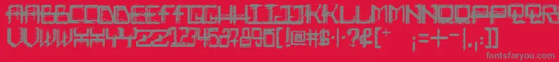 Rabid Science Font – Gray Fonts on Red Background