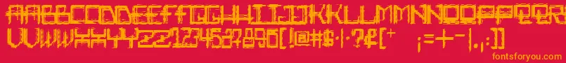 Rabid Science Font – Orange Fonts on Red Background