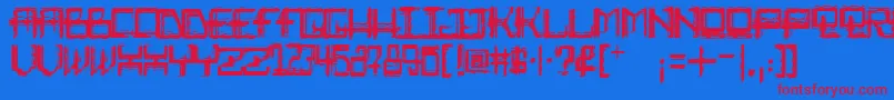 Rabid Science Font – Red Fonts on Blue Background