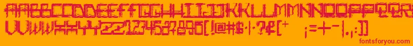 Rabid Science Font – Red Fonts on Orange Background