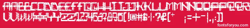 Rabid Science Font – White Fonts on Red Background