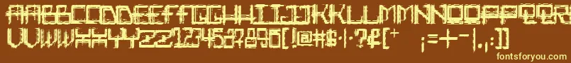 フォントRabid Science – 黄色のフォント、茶色の背景
