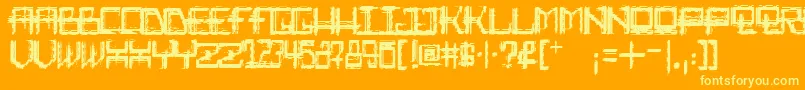 Rabid Science Font – Yellow Fonts on Orange Background