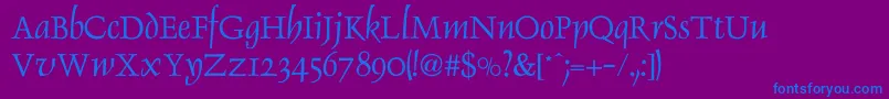 SallmonNormal-fontti – siniset fontit violetilla taustalla