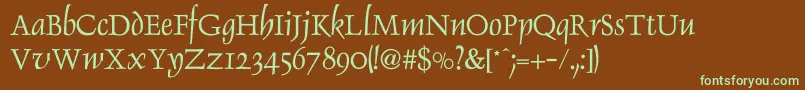 Шрифт SallmonNormal – зелёные шрифты на коричневом фоне