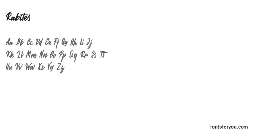 Czcionka Rabites – alfabet, cyfry, specjalne znaki