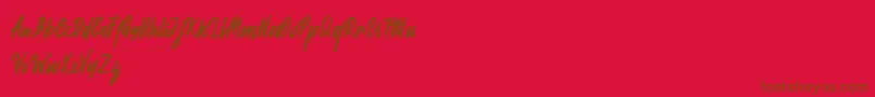 Czcionka Rabites – brązowe czcionki na czerwonym tle