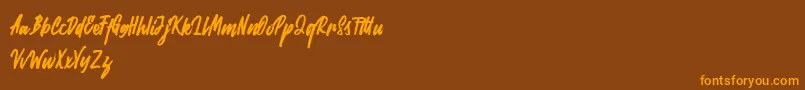 Rabites Font – Orange Fonts on Brown Background