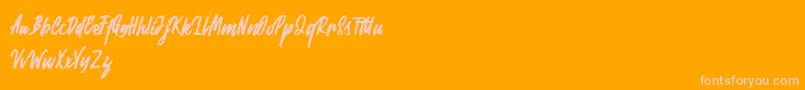 Rabites Font – Pink Fonts on Orange Background