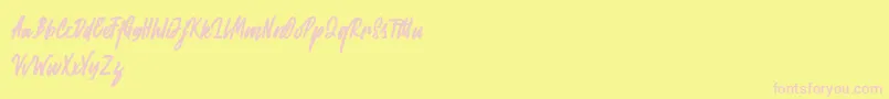 Rabites Font – Pink Fonts on Yellow Background