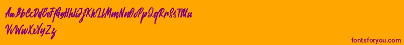 Rabites-Schriftart – Violette Schriften auf orangefarbenem Hintergrund