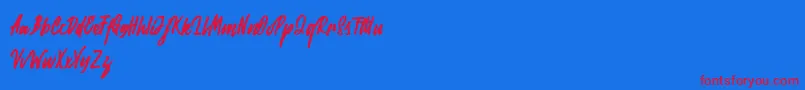 Rabites Font – Red Fonts on Blue Background