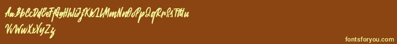 Rabites Font – Yellow Fonts on Brown Background