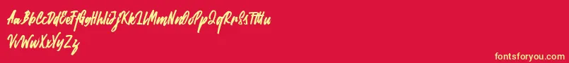 Rabites Font – Yellow Fonts on Red Background