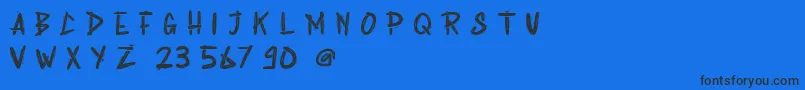 Шрифт Rabsy Free Demo – чёрные шрифты на синем фоне