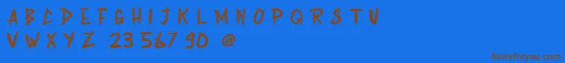 Rabsy Free Demo Font – Brown Fonts on Blue Background