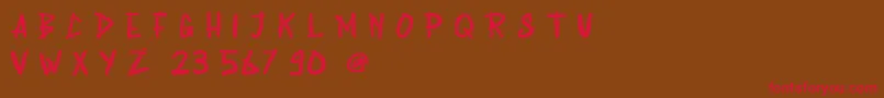 Rabsy Free Demo Font – Red Fonts on Brown Background
