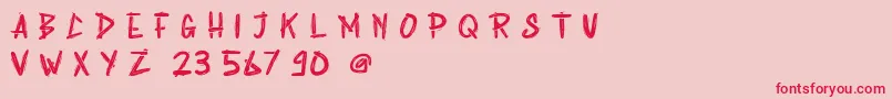 Weitere Informationen zur Rabsy Free Demo-Schriftart Rabsy Free Demo-Schriftart – Rote Schriften auf rosa Hintergrund