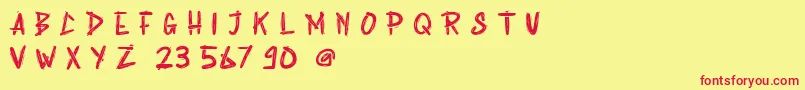 Rabsy Free Demo Font – Red Fonts on Yellow Background