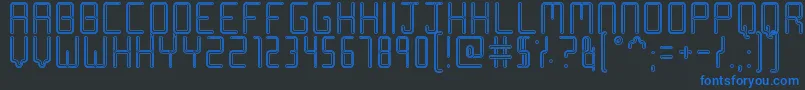 Racetrack Stencil Font – Blue Fonts on Black Background