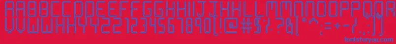 Weitere Informationen zur Racetrack Stencil-Schriftart Racetrack Stencil-Schriftart – Blaue Schriften auf rotem Hintergrund