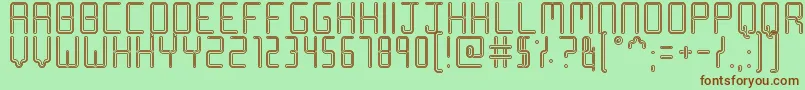 Racetrack Stencil Font – Brown Fonts on Green Background