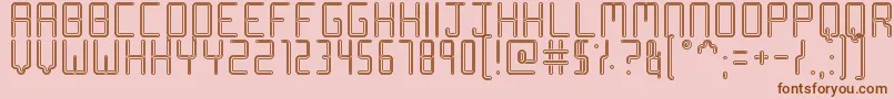 Racetrack Stencil Font – Brown Fonts on Pink Background