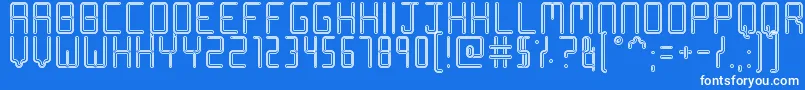 Шрифт Racetrack Stencil – белые шрифты на синем фоне