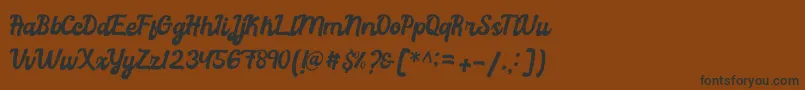 Подробнее о шрифте Rachael Script Шрифт Rachael Script – чёрные шрифты на коричневом фоне