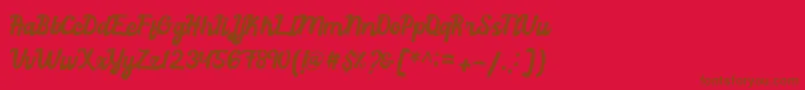 Rachael Script Font – Brown Fonts on Red Background