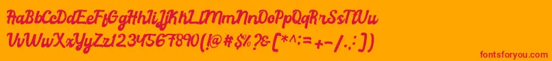 Шрифт Rachael Script – красные шрифты на оранжевом фоне