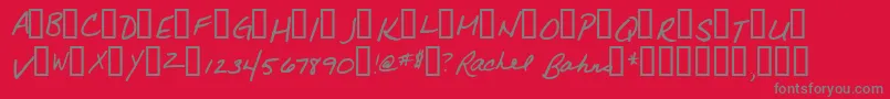 Rachel Font – Gray Fonts on Red Background