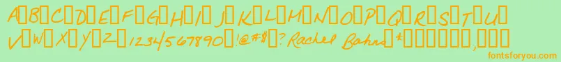 Rachel Font – Orange Fonts on Green Background