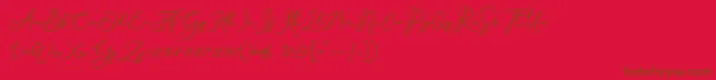 fuente Rachela Script bold personal use – Fuentes Marrones Sobre Fondo Rojo