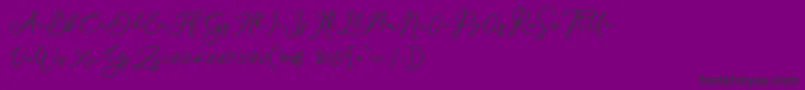 Fonte Rachela Script bold personal use – fontes pretas em um fundo violeta