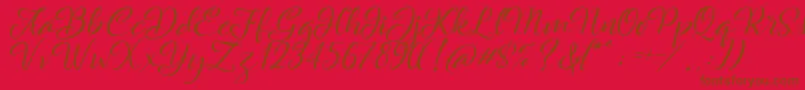 Rachella Font – Brown Fonts on Red Background