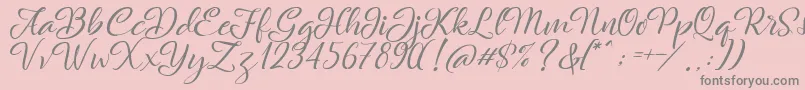 Rachella Font – Gray Fonts on Pink Background