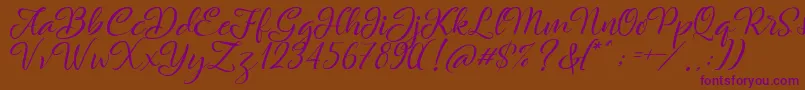 Rachella Font – Purple Fonts on Brown Background