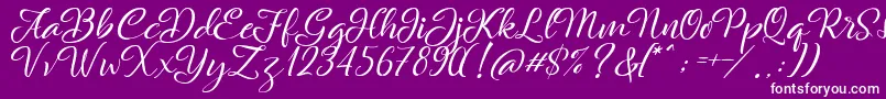 Rachella Font – White Fonts on Purple Background