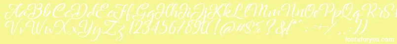 Rachella Font – White Fonts on Yellow Background