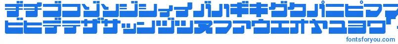 フォントEjecjlp – 白い背景に青い文字