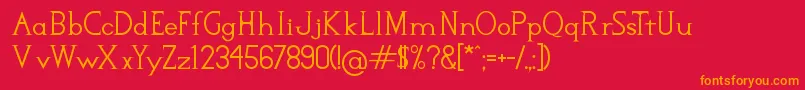 Rachels Requiem Regular Font – Orange Fonts on Red Background