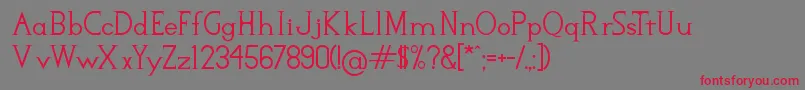 Rachels Requiem Regular Font – Red Fonts on Gray Background