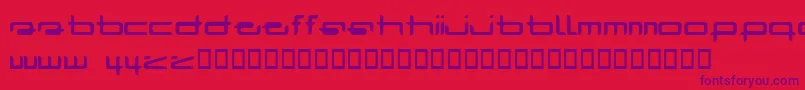 RADAR   -fontti – violetit fontit punaisella taustalla